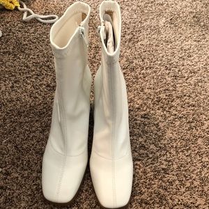 White ankle boots